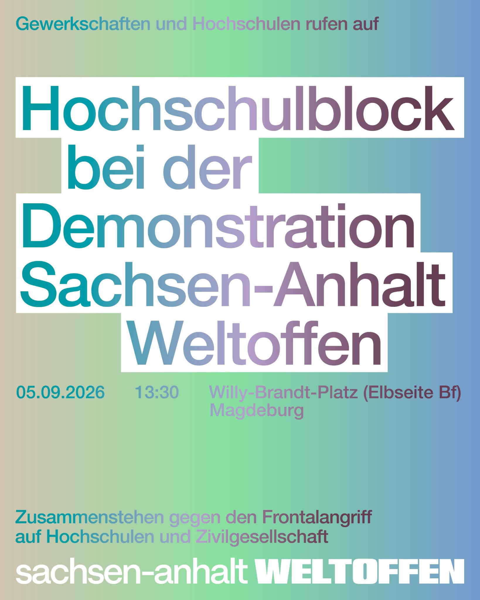 Sharepic für den Hochschulblock mit den im Aufruf angegebenen Daten